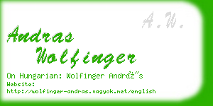 andras wolfinger business card